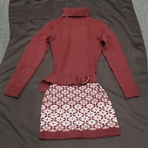 Wine Colored Sweater Dress